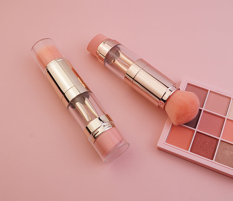 Multi-Function Cosmetic Brush - Rose Gold Makeup Brush for Face & Eyes