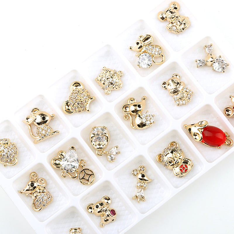 Nail Art Rhinestones & Charms Mixed Set - Multiple Styles