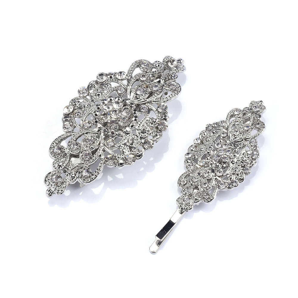 Retro Metal Hairpin Jewelry for Women - Silver Geometric Design