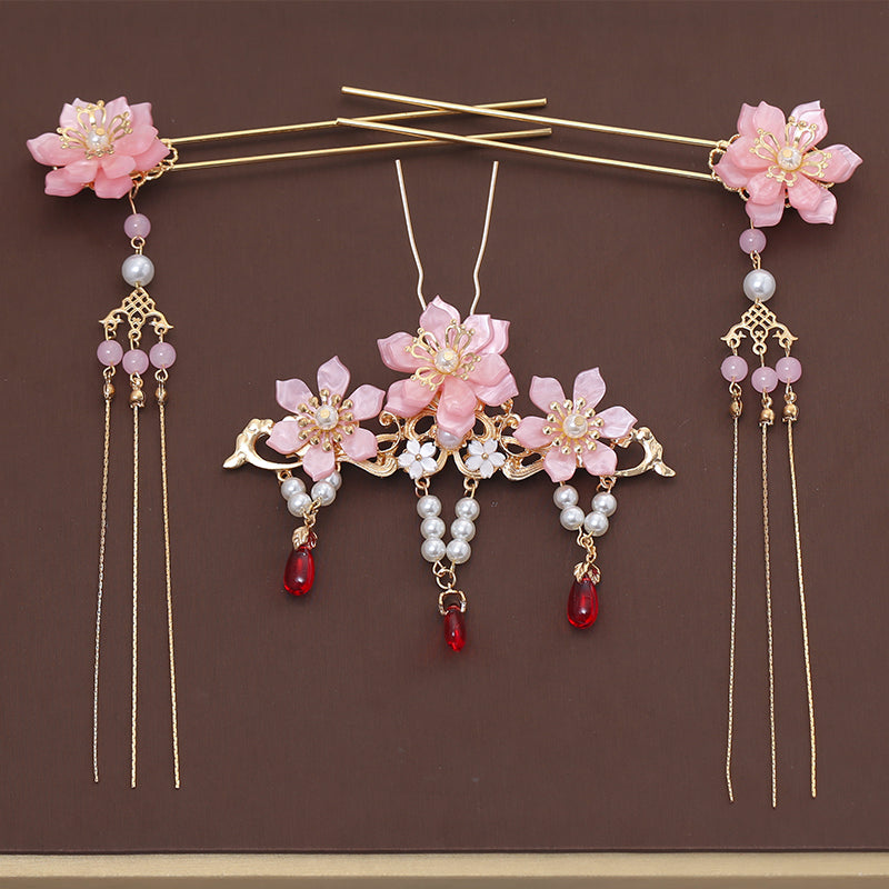 Antique Hanfu Tassel Hairpin Set