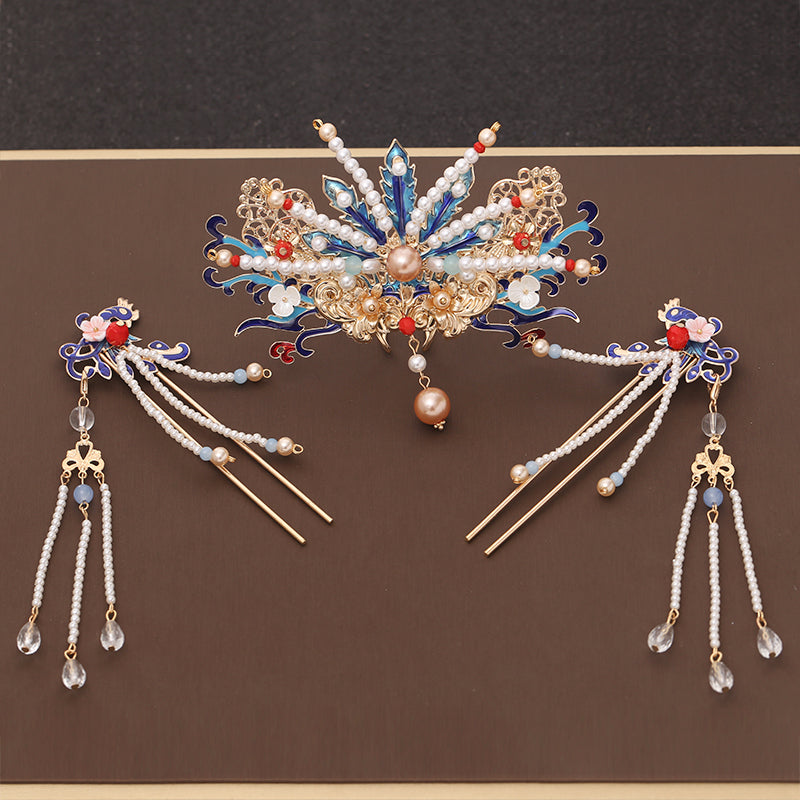 Antique Hanfu Tassel Hairpin Set