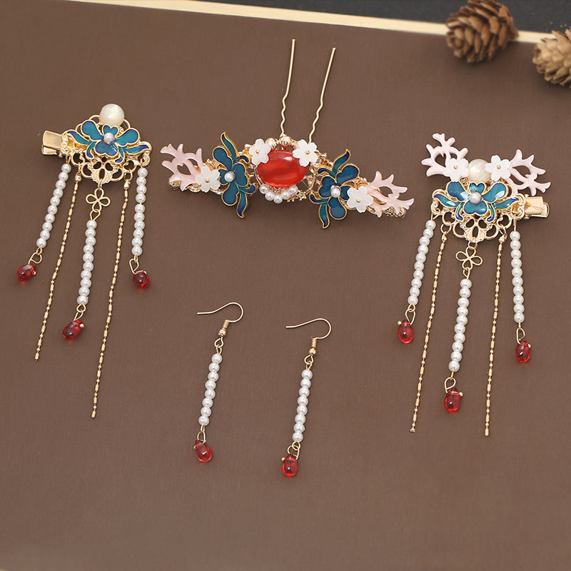 Antique Hanfu Tassel Hairpin Set