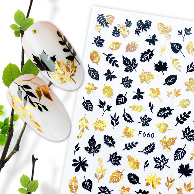 Summer Fruit Black and White Gold Silver Nail Stickers - Nail Art Decals