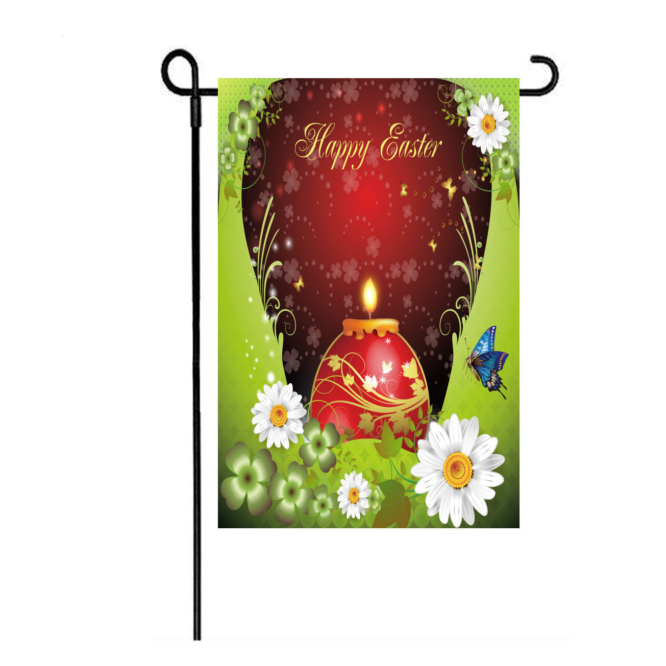 Burlap Easter Bunny Garden Flag - Festive Seasonal Outdoor Decor, 47x32