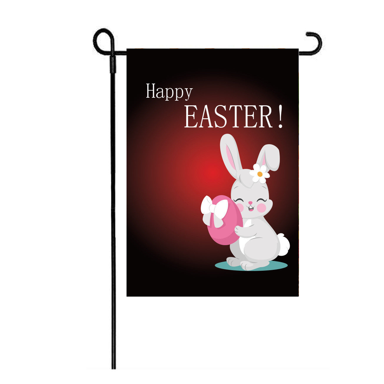 Burlap Easter Bunny Garden Flag - Festive Seasonal Outdoor Decor, 47x32