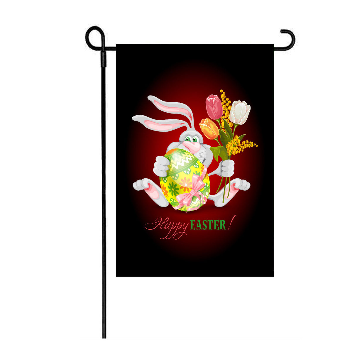 Burlap Easter Bunny Garden Flag - Festive Seasonal Outdoor Decor, 47x32