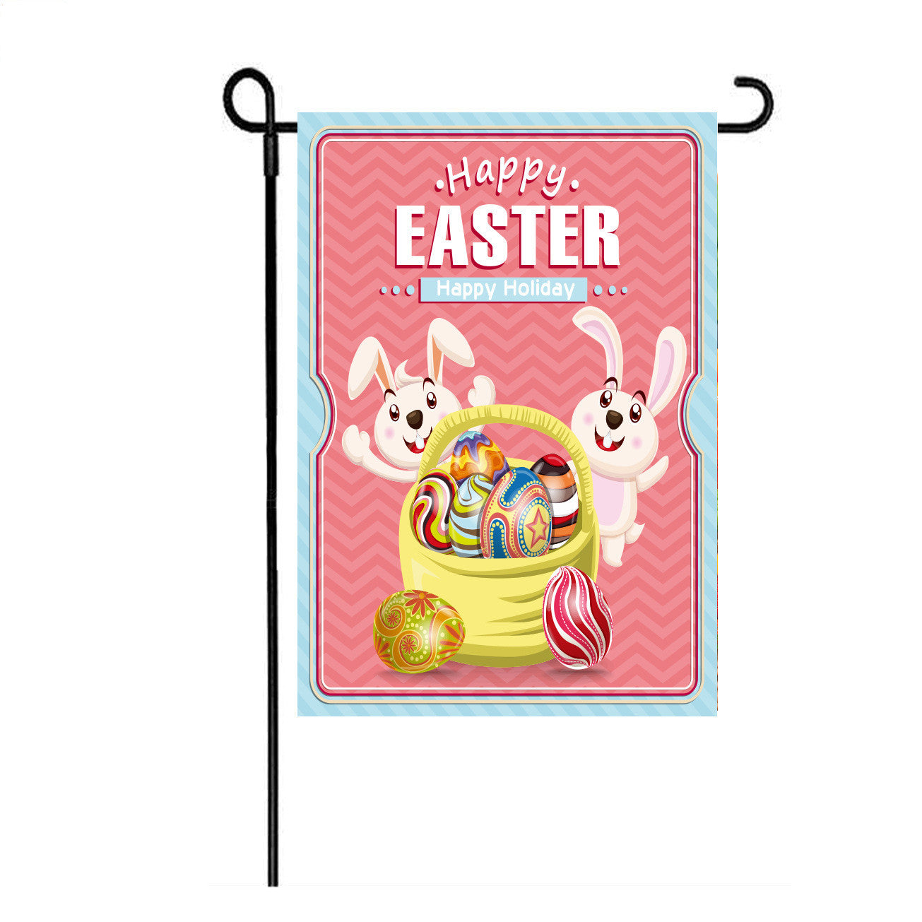Burlap Easter Bunny Garden Flag - Festive Seasonal Outdoor Decor, 47x32