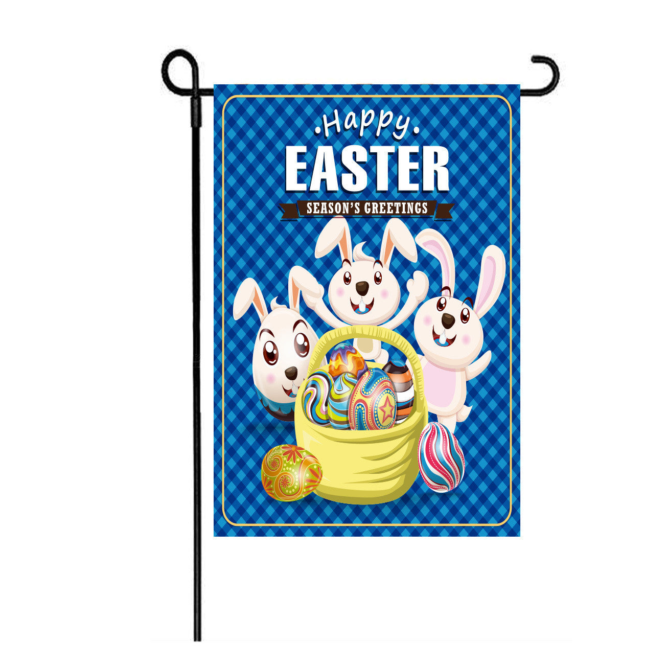 Burlap Easter Bunny Garden Flag - Festive Seasonal Outdoor Decor, 47x32