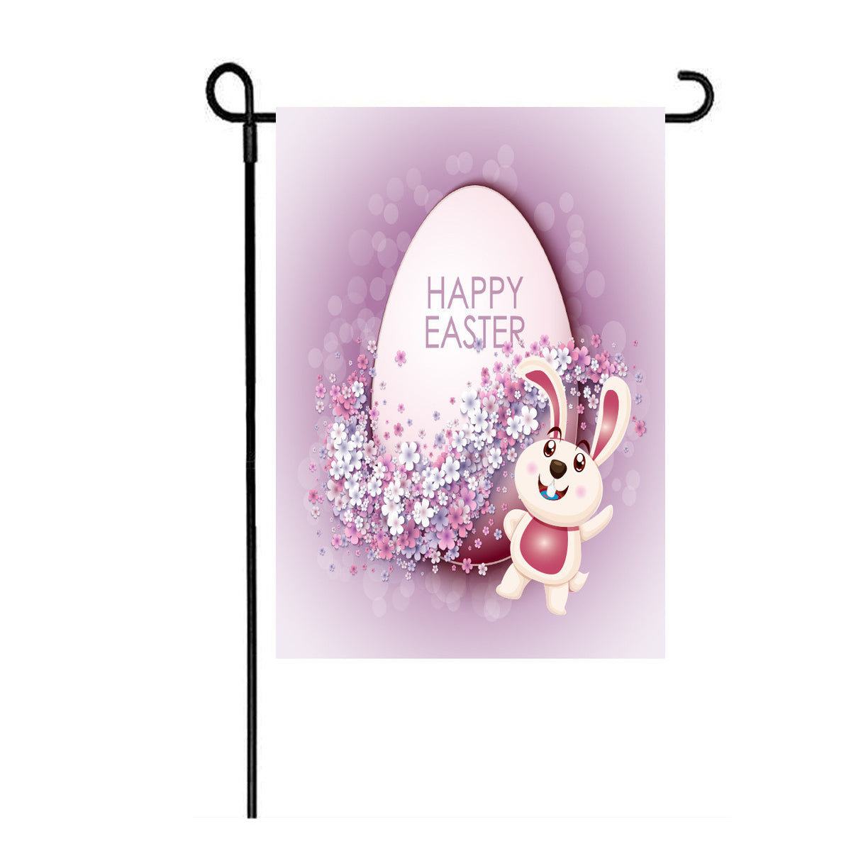 Burlap Easter Bunny Garden Flag - Festive Seasonal Outdoor Decor, 47x32