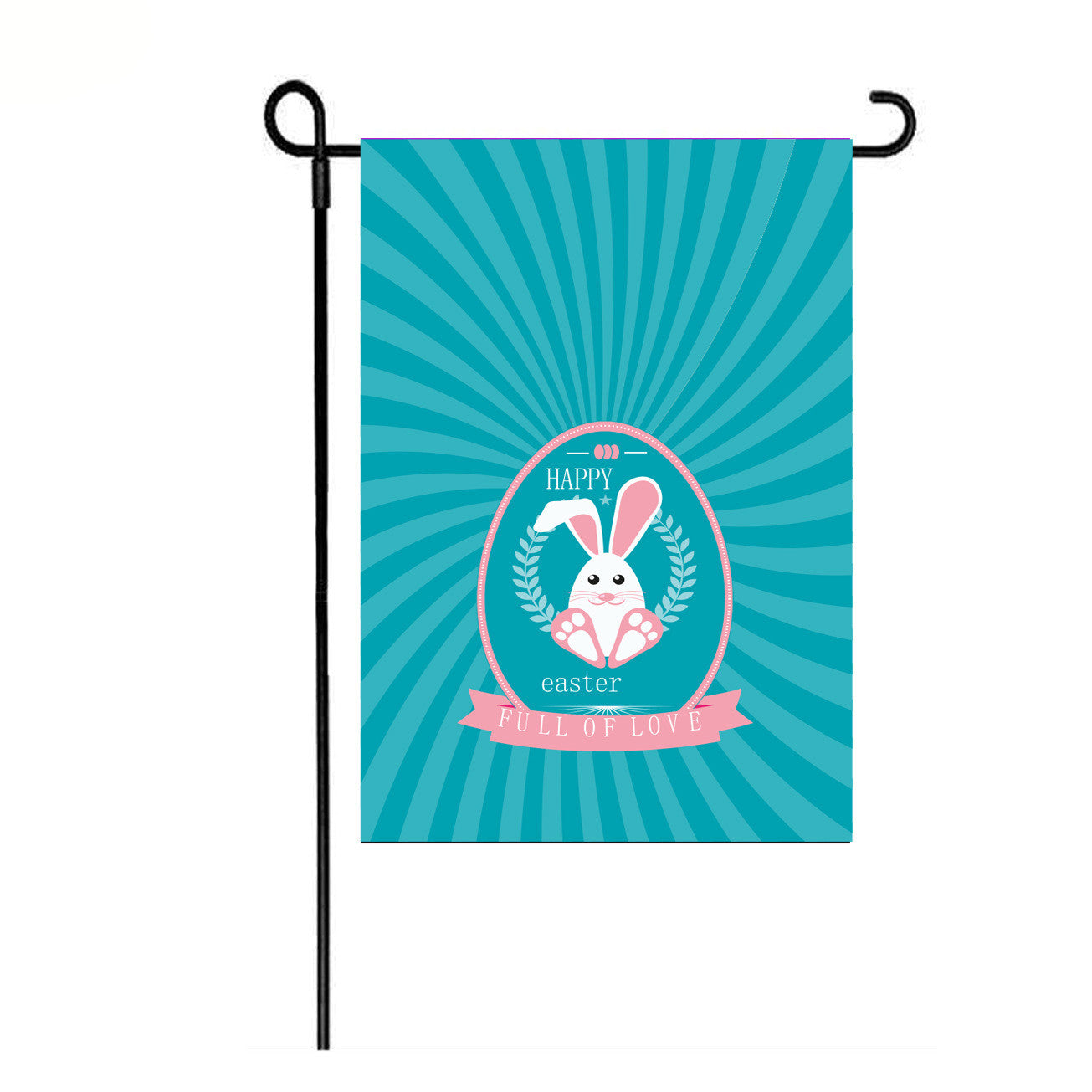 Burlap Easter Bunny Garden Flag - Festive Seasonal Outdoor Decor, 47x32