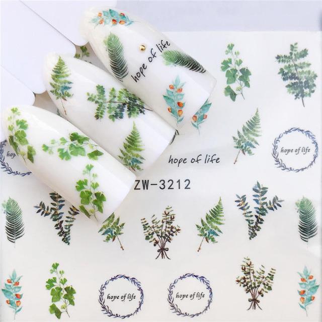 Water Transfer Nail Stickers - Assorted Floral Fruit & Flamingo Designs for Nail Art