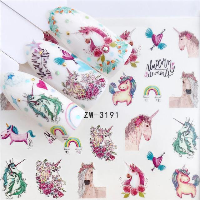 Water Transfer Nail Stickers - Assorted Floral Fruit & Flamingo Designs for Nail Art