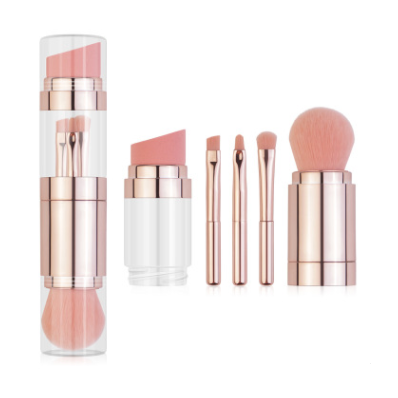 Multi-Function Cosmetic Brush - Rose Gold Makeup Brush for Face & Eyes