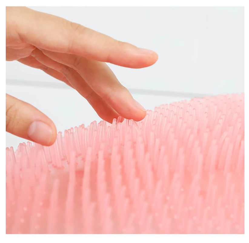 Silicone Lazy Bath Back Brush Massager with Anti-Skid Pad - Multiple Colors