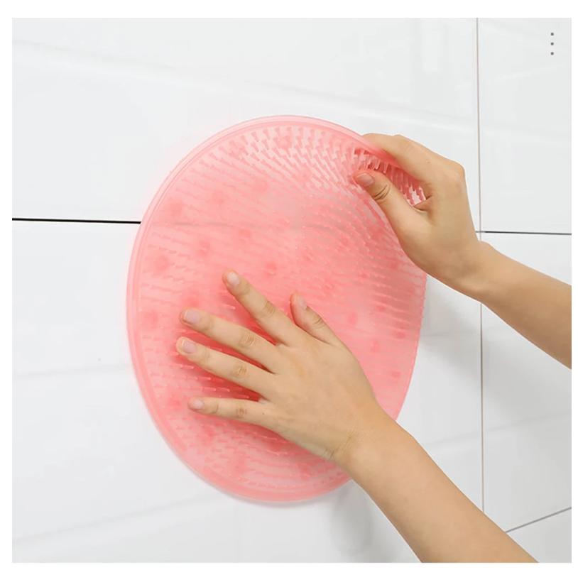 Silicone Lazy Bath Back Brush Massager with Anti-Skid Pad - Multiple Colors