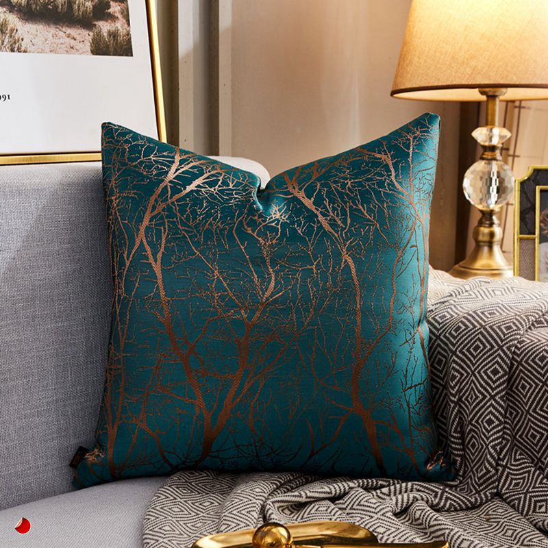 Luxury Modern Lightweight Sofa Cushion Cover - Silk Satin Geometric Pillowcase