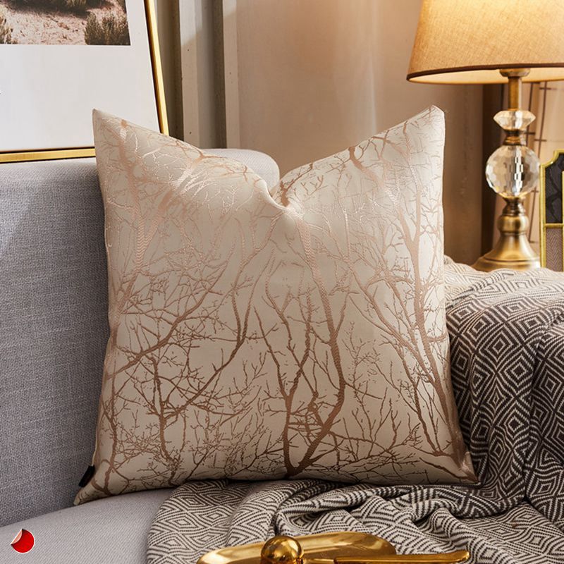 Luxury Modern Lightweight Sofa Cushion Cover - Silk Satin Geometric Pillowcase