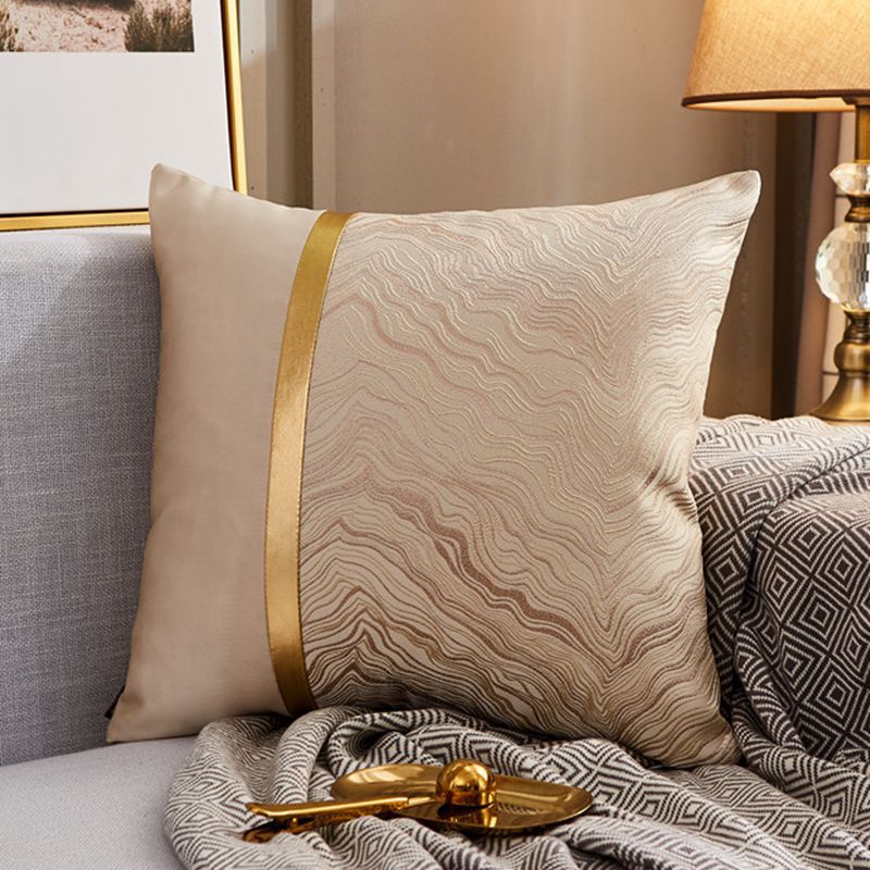 Luxury Modern Lightweight Sofa Cushion Cover - Silk Satin Geometric Pillowcase
