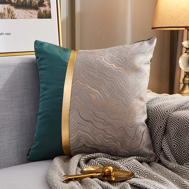 Luxury Modern Lightweight Sofa Cushion Cover - Silk Satin Geometric Pillowcase