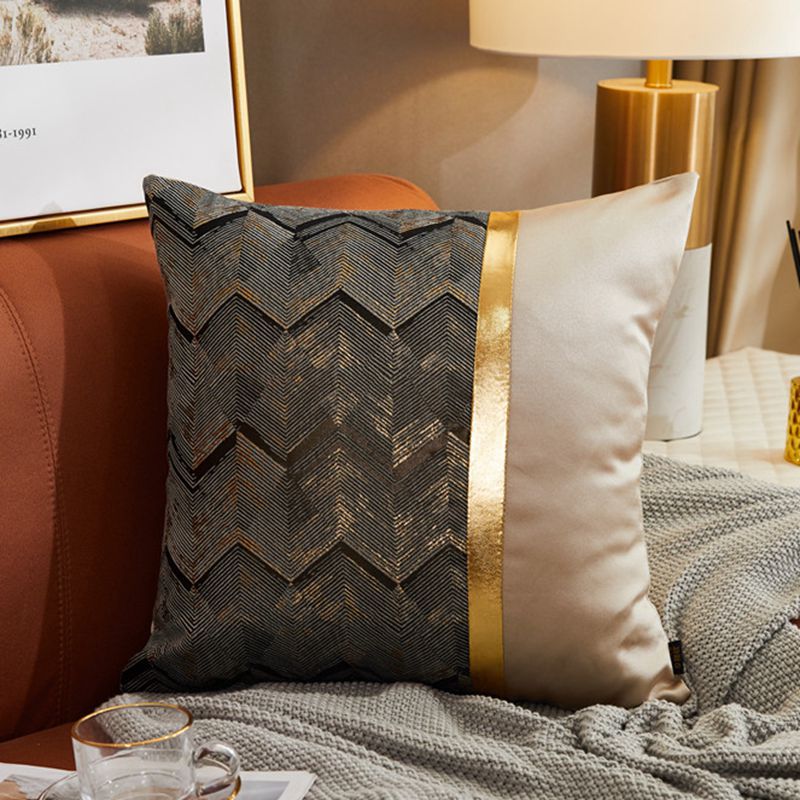 Luxury Modern Lightweight Sofa Cushion Cover - Silk Satin Geometric Pillowcase