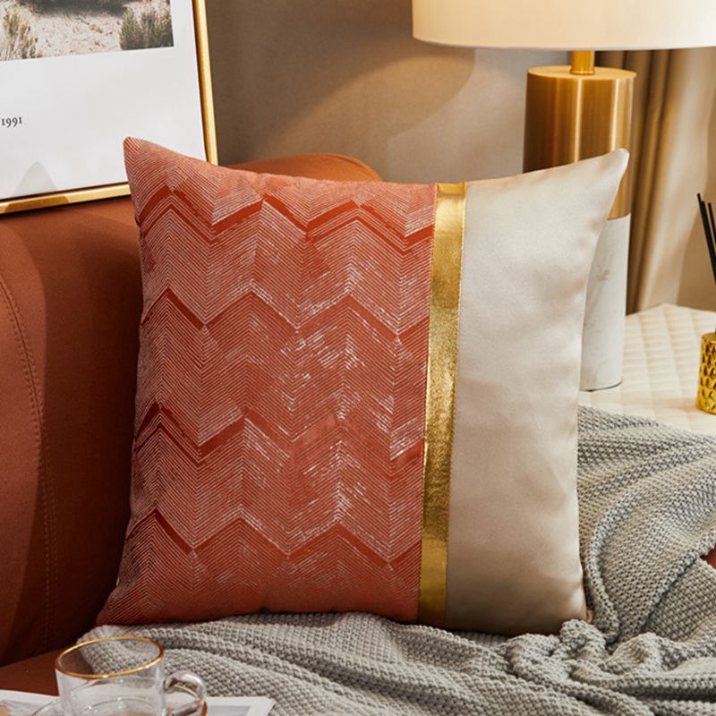 Luxury Modern Lightweight Sofa Cushion Cover - Silk Satin Geometric Pillowcase