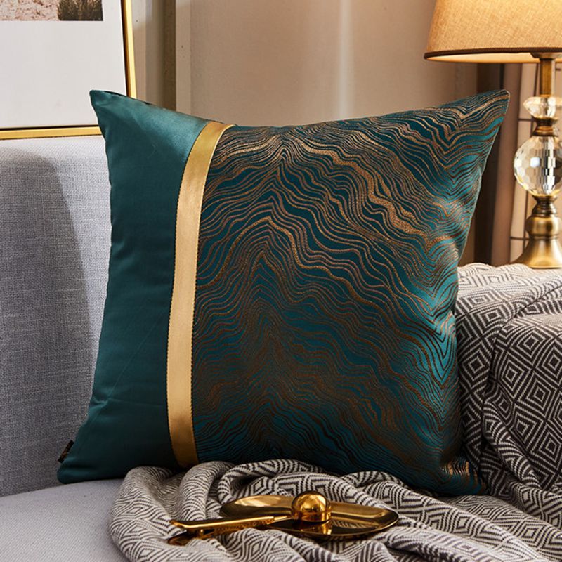 Luxury Modern Lightweight Sofa Cushion Cover - Silk Satin Geometric Pillowcase