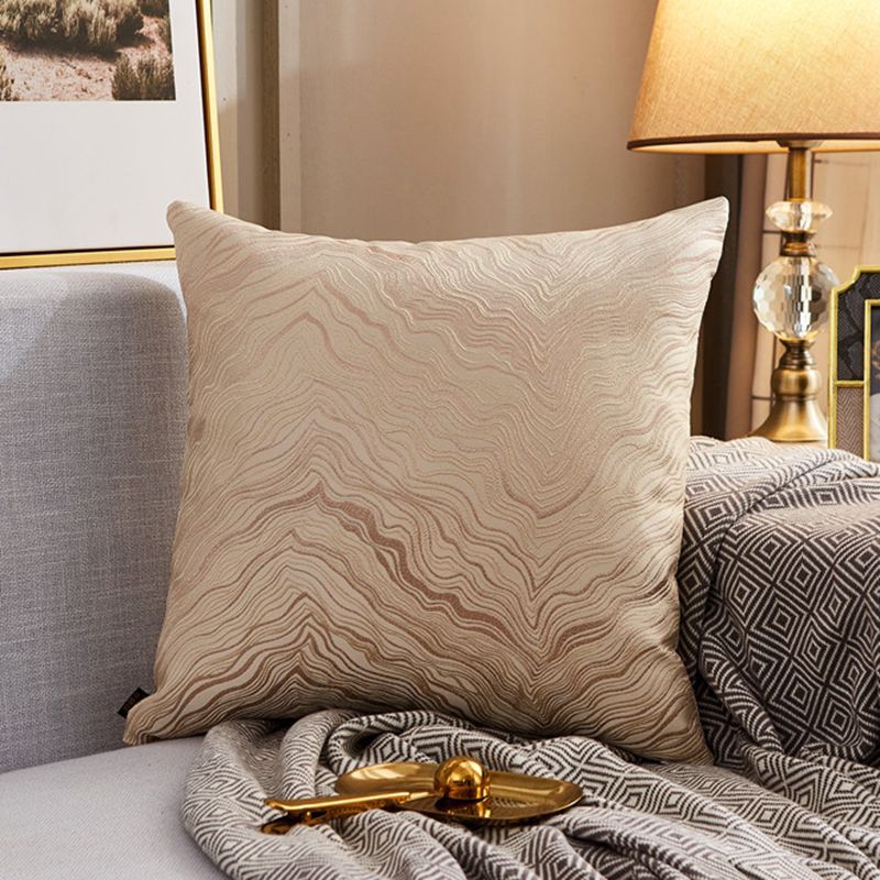 Luxury Modern Lightweight Sofa Cushion Cover - Silk Satin Geometric Pillowcase
