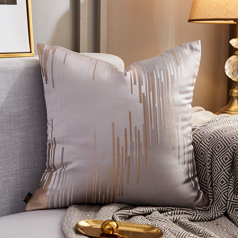 Luxury Modern Lightweight Sofa Cushion Cover - Silk Satin Geometric Pillowcase