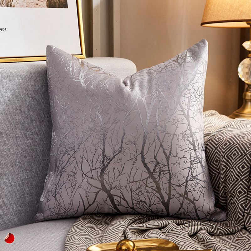 Luxury Modern Lightweight Sofa Cushion Cover - Silk Satin Geometric Pillowcase