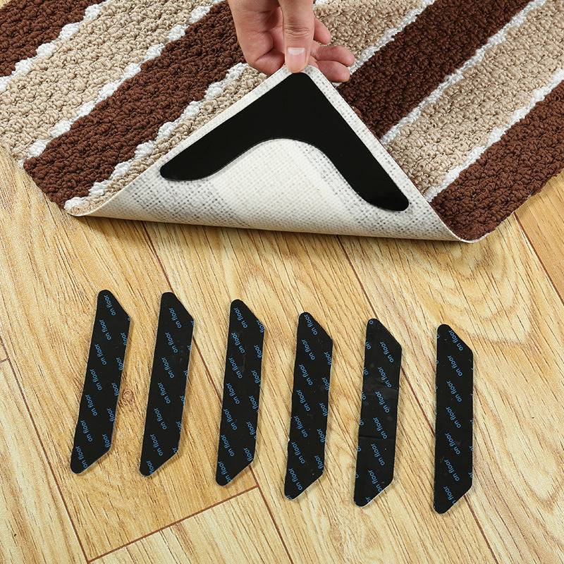Non-Slip Carpet Adhesive Tape 8-Pack - Reusable Floor Mat Sticker for Home & Bathroom