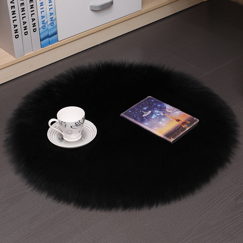 Round Plush Carpet Floor Mat for Living Room Bedroom - Soft Wool Area Rug