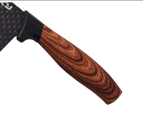 Six-Piece Stainless Steel Kitchen Knife Set with Wooden Handles - Modern & Anti-Rust