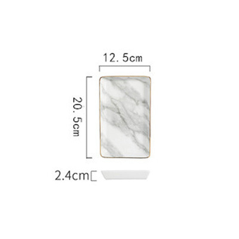Marble Pattern Ceramic Tray for Home & Kitchen Decor