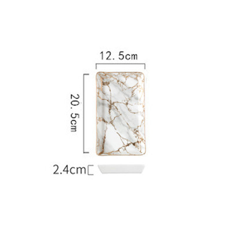Marble Pattern Ceramic Tray for Home & Kitchen Decor