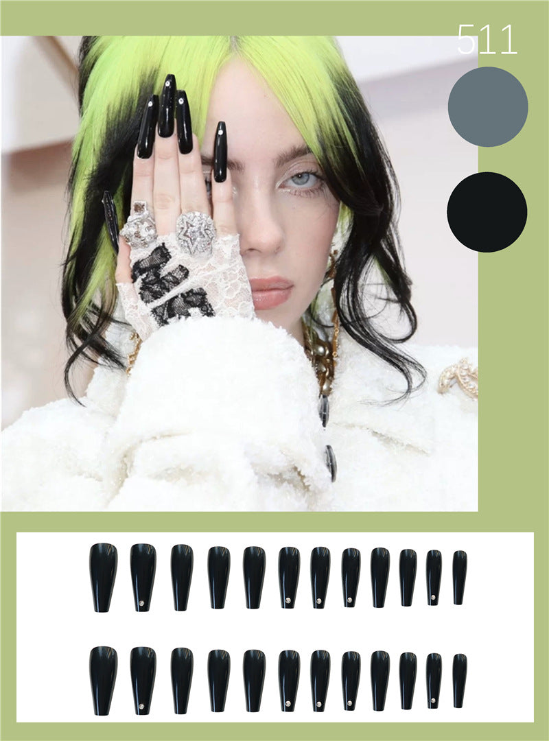 Black Nail Art Stickers - 24 Manicure Sheets for Nail Decoration