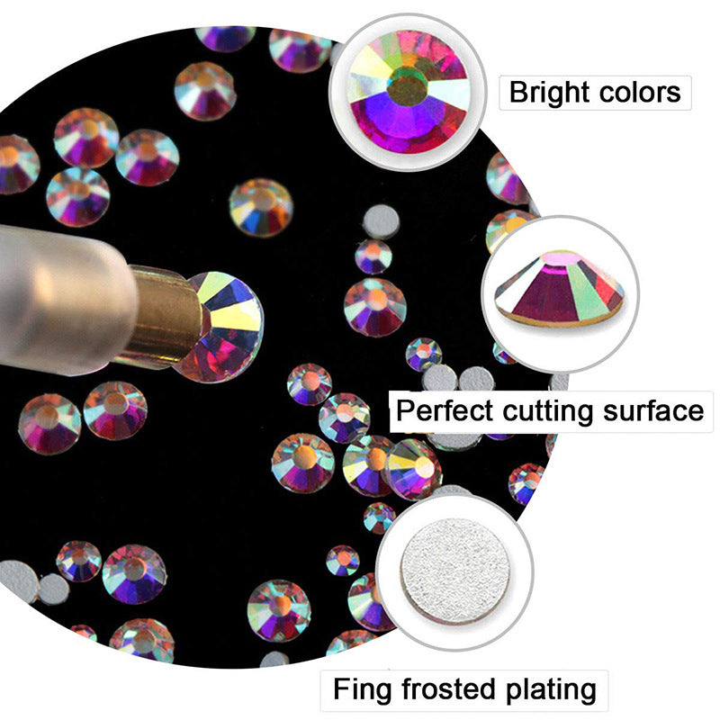 Nail Art Rhinestone Set - 120 Colorful Crystal AB