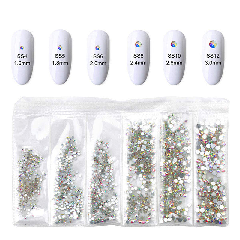 Nail Art Rhinestone Set - 120 Colorful Crystal AB