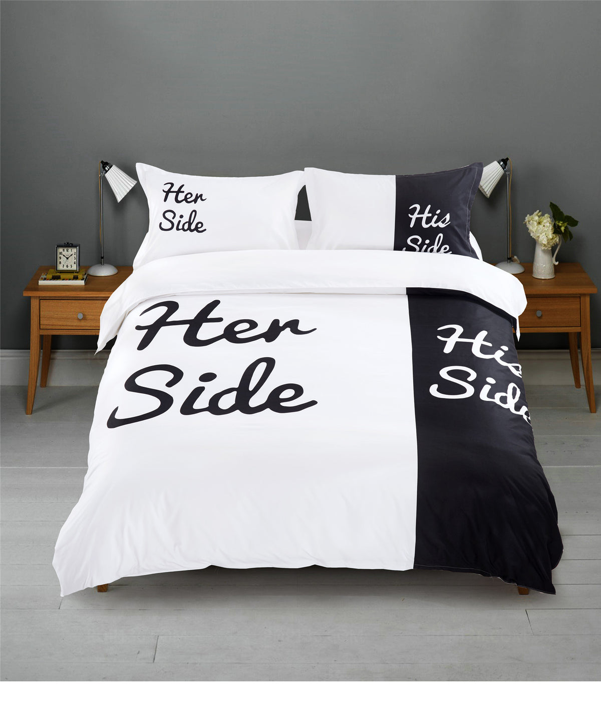 Cat Bedding Set - Black and White Parure De Lit for Home & Garden
