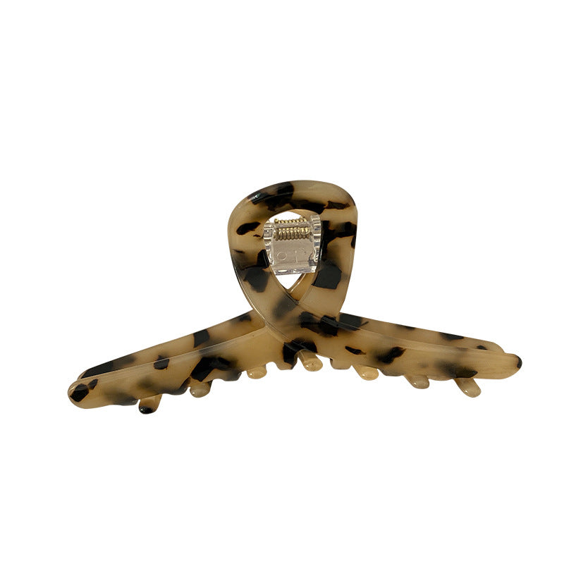 Retro Leopard Print Hair Clip - Women's Geometric Design