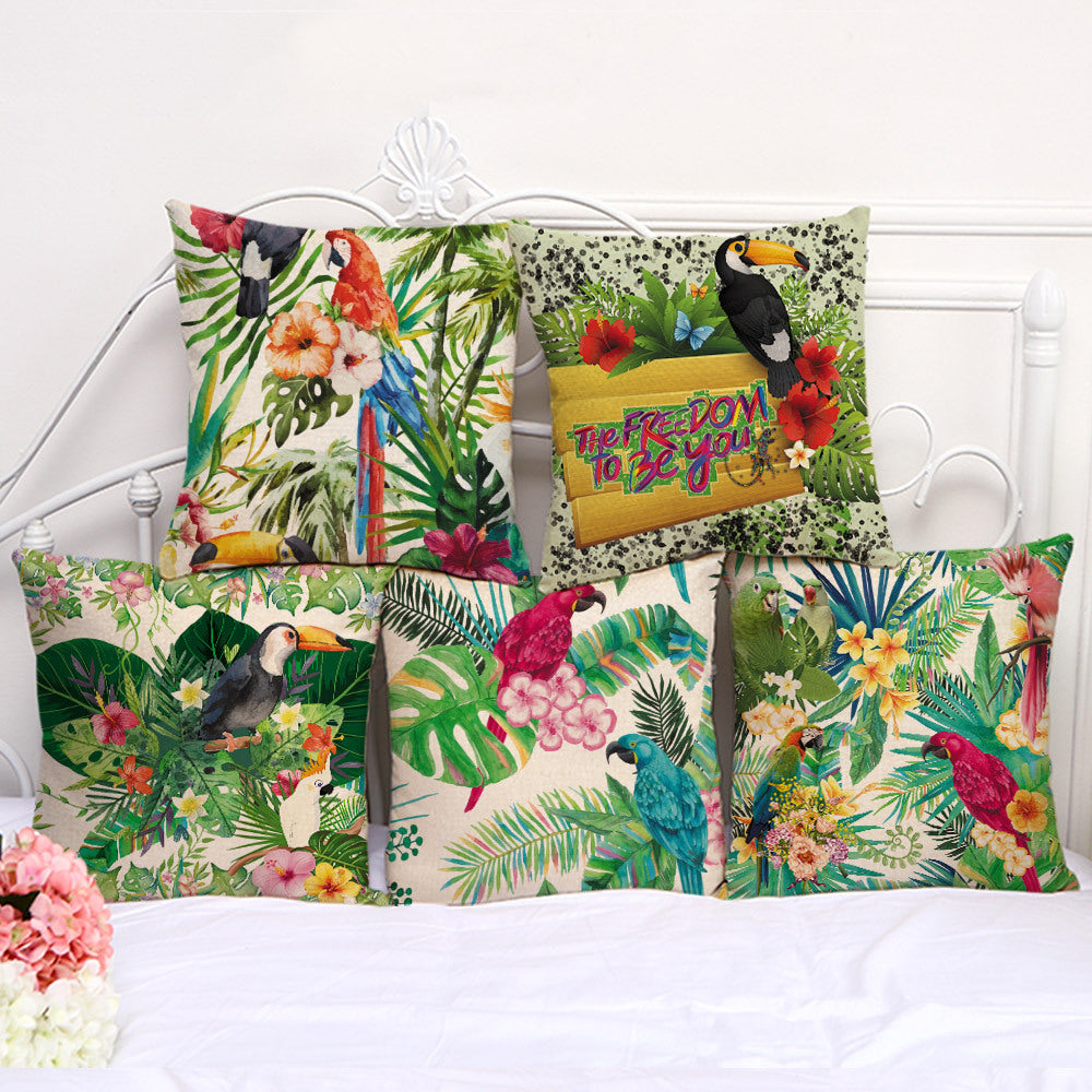 Tropical Plant Cushion Cover for Sofa Living Room Home Decor 45x45cm