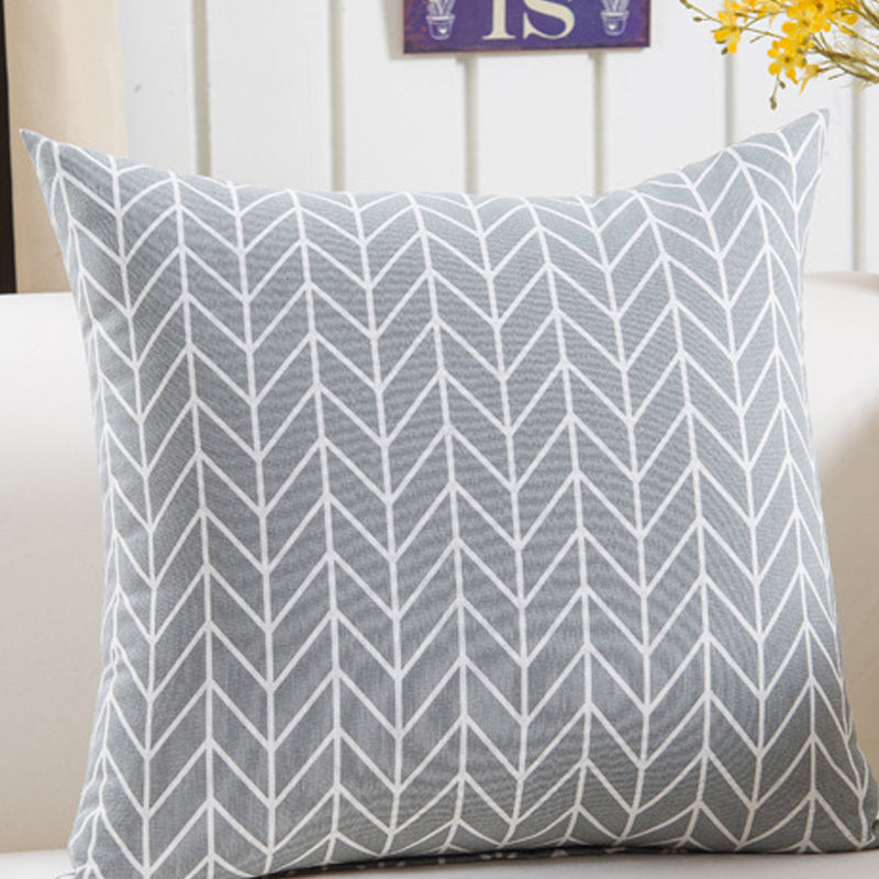 Plush Geometric Cushion Cover 45x45cm - Black and Yellow Sofa Pillowcase