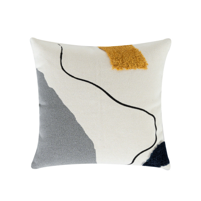 Living Room Geometric Sofa Pillowcases Set - Cotton Cushion Covers 45x45cm & 30x50cm