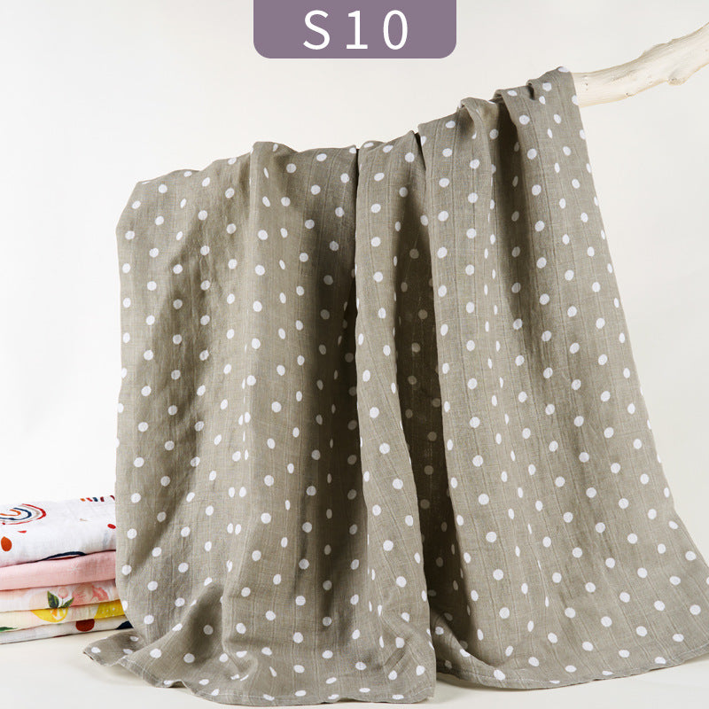 Cotton Gauze Baby Swaddle Towel - Double Layer Newborn Bath Wrap
