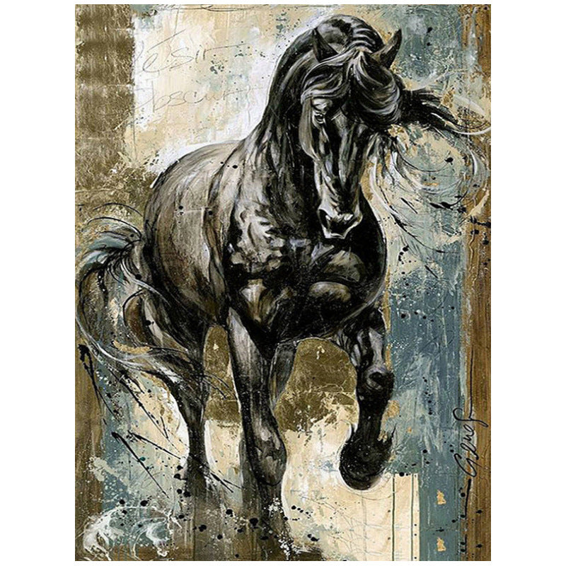 Diamond Painting Cross Stitch Kit - Horse Design, Multiple Sizes