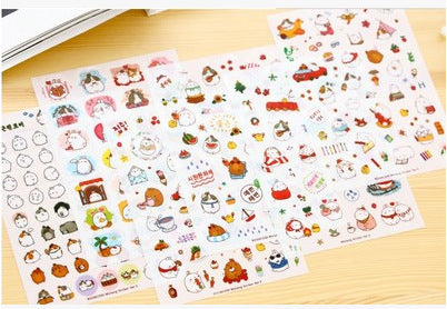 Round Rolling Rabbit Sticker - Transparent PVC Decorative Sticker for Home & Garden