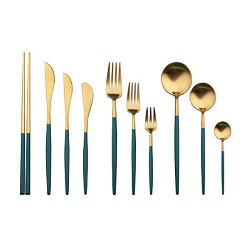 Nordic Style Stainless Steel Cutlery Set - Gift Set of Knife Fork Spoon