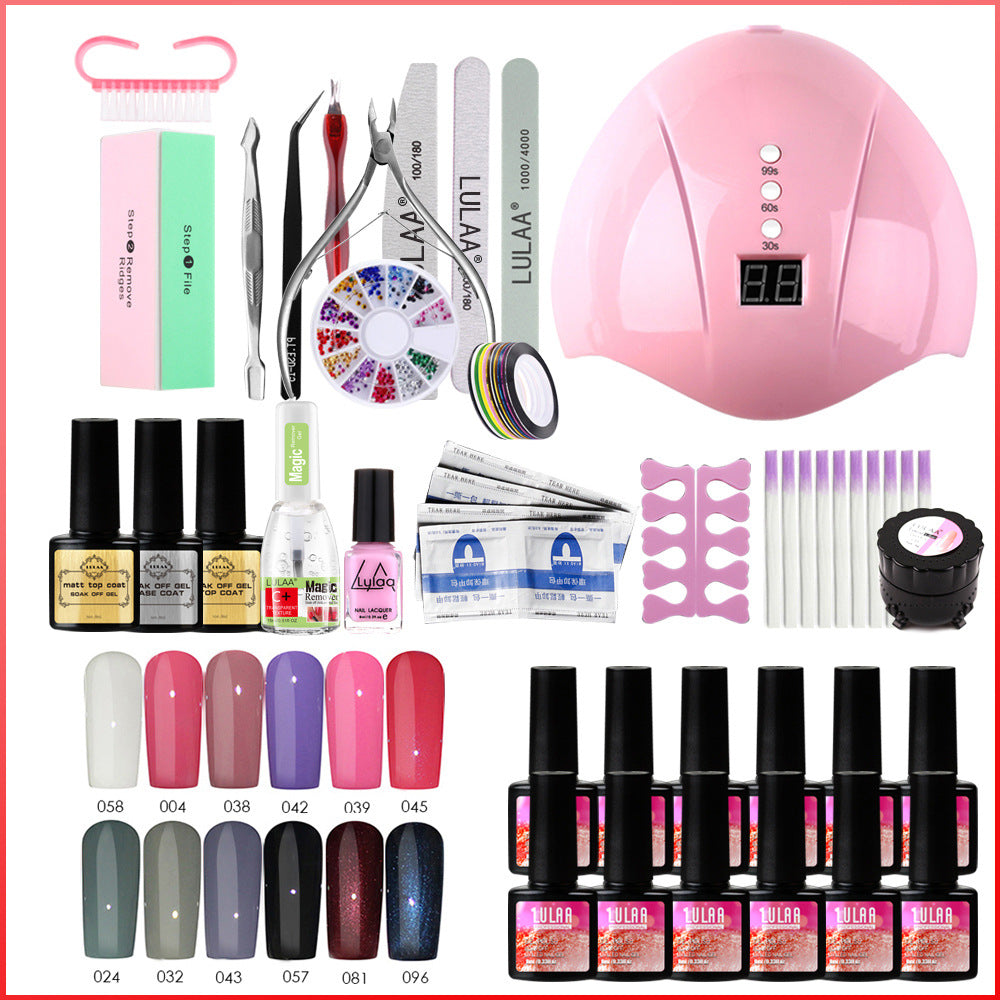 UV Phototherapy Nail Polish Glue Set for Nail Art & Manicure - Multiple Styles