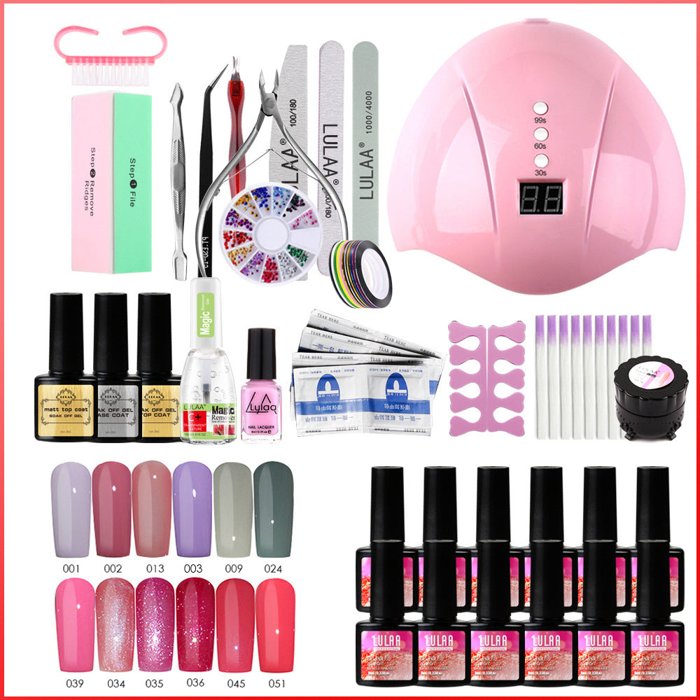 UV Phototherapy Nail Polish Glue Set for Nail Art & Manicure - Multiple Styles