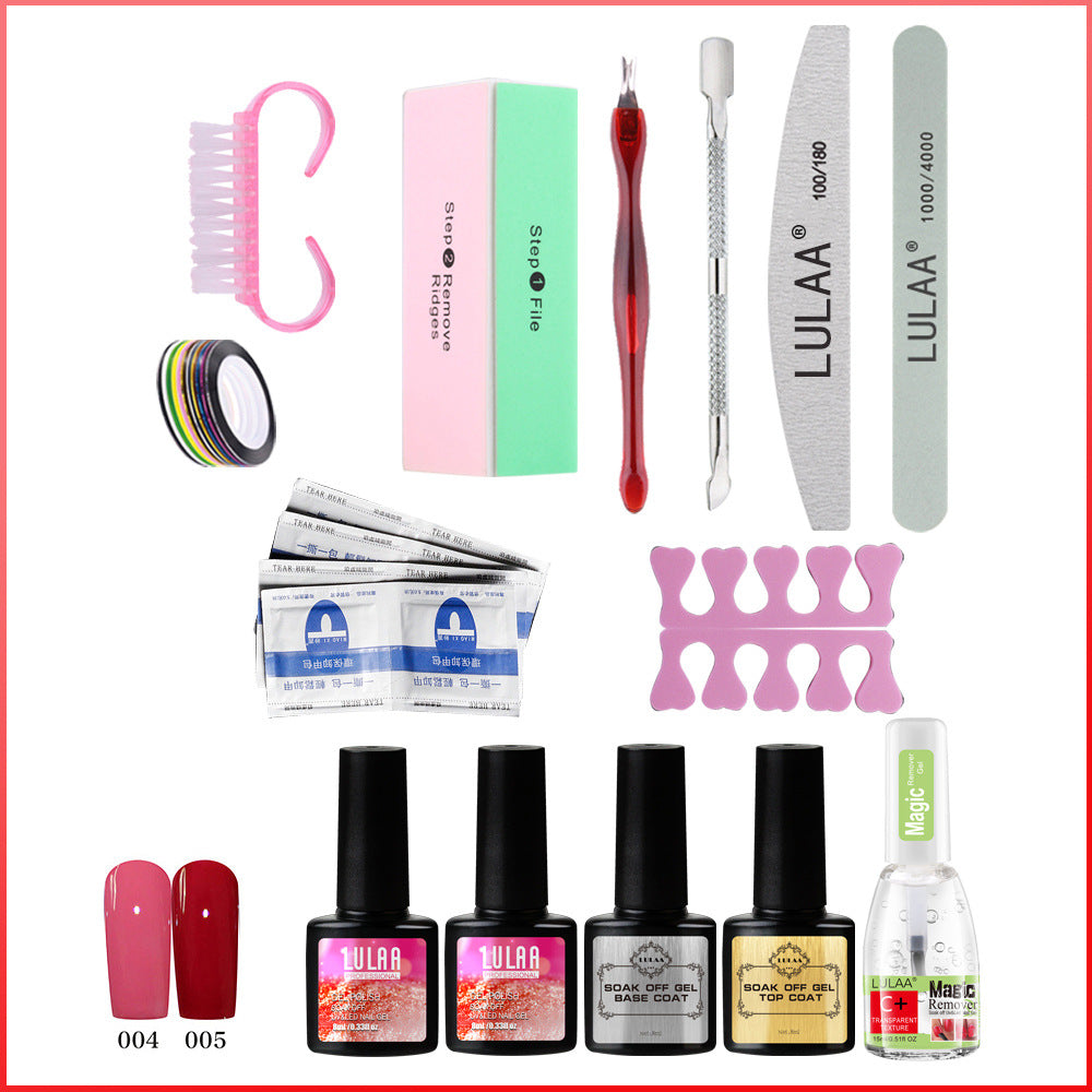 UV Phototherapy Nail Polish Glue Set for Nail Art & Manicure - Multiple Styles