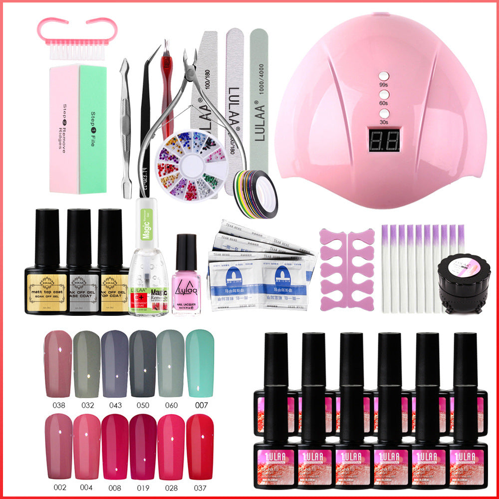 UV Phototherapy Nail Polish Glue Set for Nail Art & Manicure - Multiple Styles